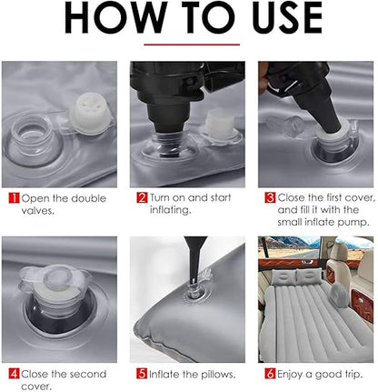 Car Travel Bed Mattress with 2 Air Pillows